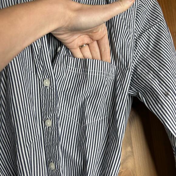 J. Crew Striped‎ Shirt Dress Poplin Women’s 0 Collar Old Money Career Preppy - Picture 8 of 11